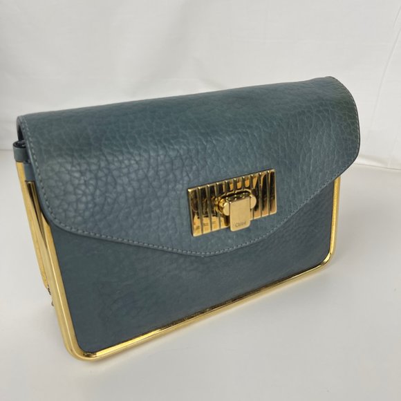 Chloe Handbags - Chloe Italian Blue Leather Shoulder Bag - Authenticity Certified